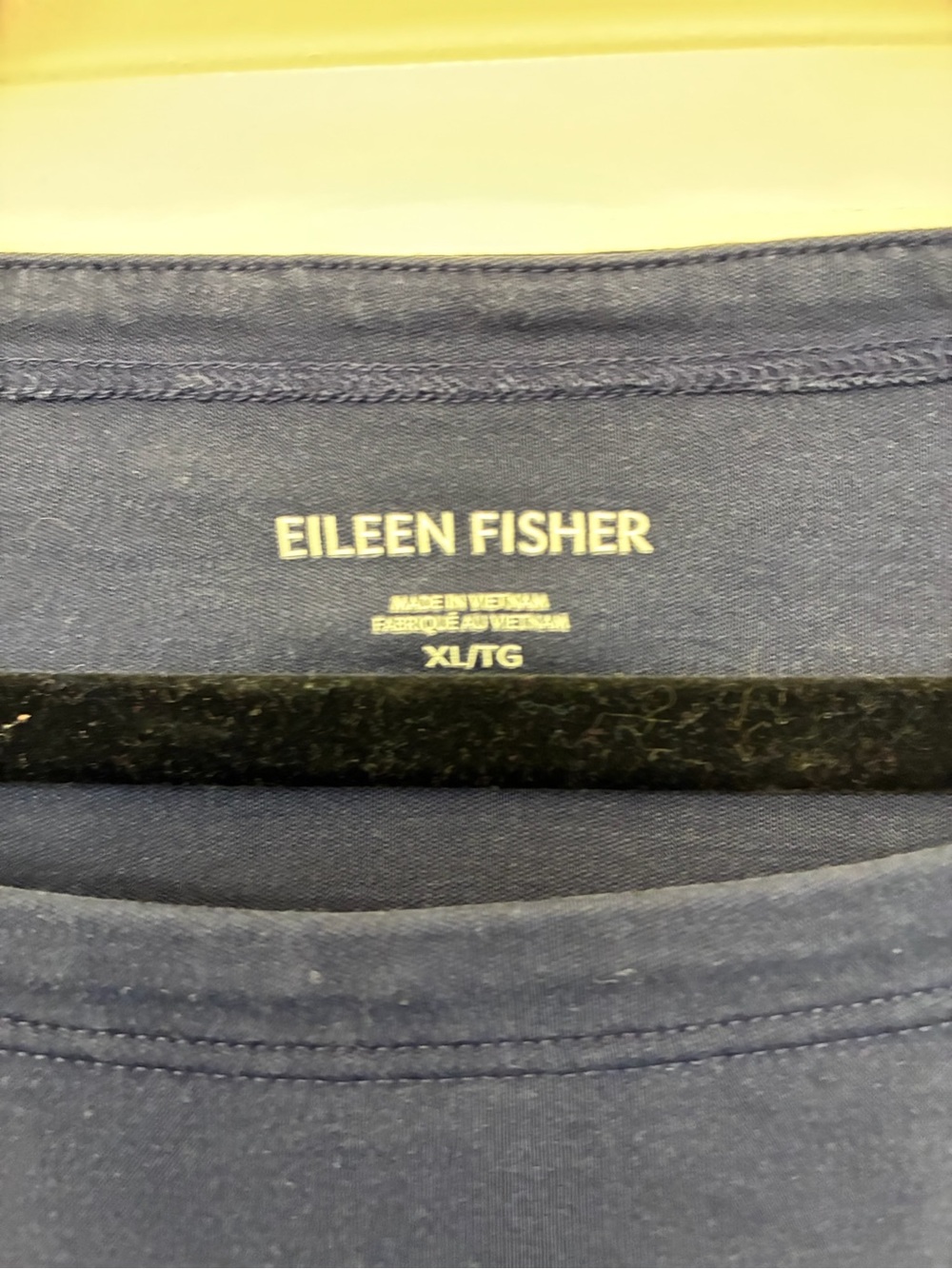 EILEEN FISHER Short Sleeve Scoop Neck T-Shirt Navy Women’s Size XL - Picture 3 of 5